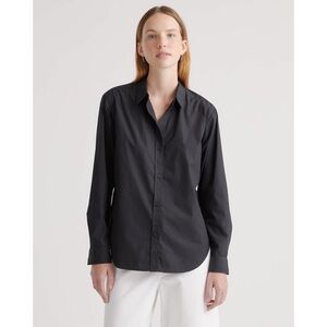 Quince Black Cotton Poplin Button Down Shirt XS